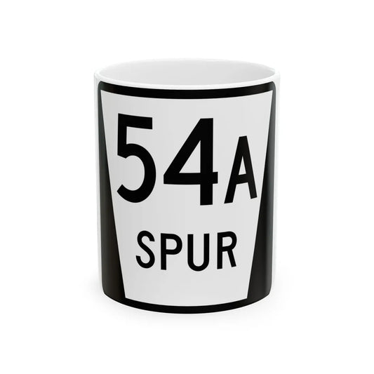 N SPUR 54A (Nebraska) (Road Sign) White Coffee Mug 11oz - Go Mug Yourself