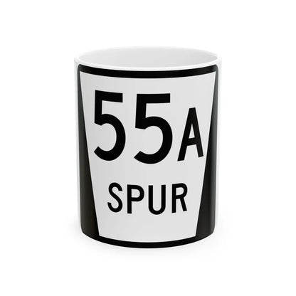 N SPUR 55A (Nebraska) (Road Sign) White Coffee Mug 11oz - Go Mug Yourself