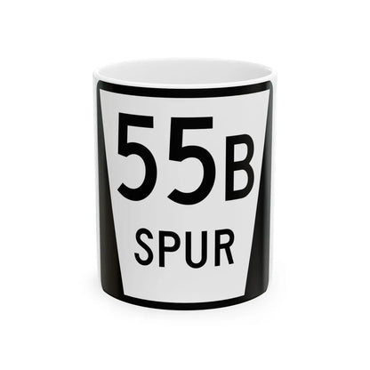 N SPUR 55B (Nebraska) (Road Sign) White Coffee Mug 11oz - Go Mug Yourself