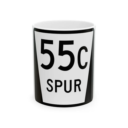 N SPUR 55C (Nebraska) (Road Sign) White Coffee Mug 11oz - Go Mug Yourself