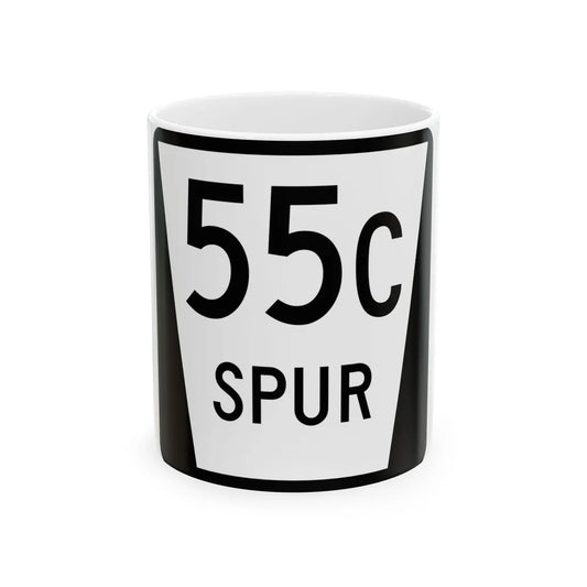 N SPUR 55C (Nebraska) (Road Sign) White Coffee Mug 11oz - Go Mug Yourself