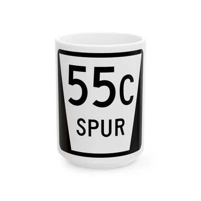 N SPUR 55C (Nebraska) (Road Sign) White Coffee Mug 15oz - Go Mug Yourself
