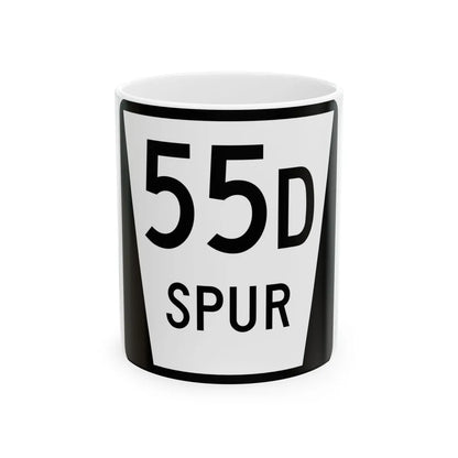 N SPUR 55D (Nebraska) (Road Sign) White Coffee Mug 11oz - Go Mug Yourself