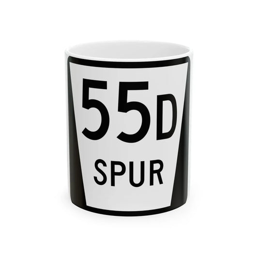 N SPUR 55D (Nebraska) (Road Sign) White Coffee Mug 11oz - Go Mug Yourself