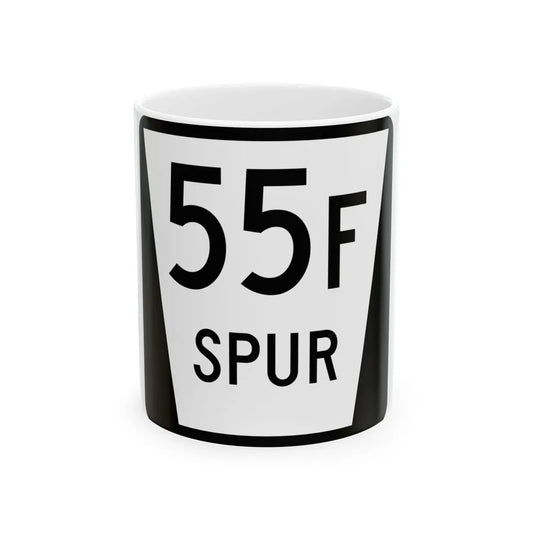 N SPUR 55F (Nebraska) (Road Sign) White Coffee Mug 11oz - Go Mug Yourself