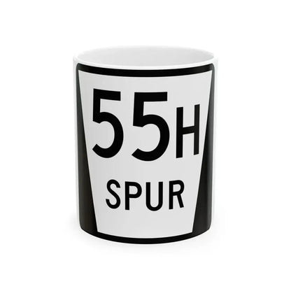 N SPUR 55H (Nebraska) (Road Sign) White Coffee Mug 11oz - Go Mug Yourself