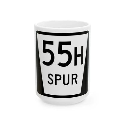 N SPUR 55H (Nebraska) (Road Sign) White Coffee Mug 15oz - Go Mug Yourself