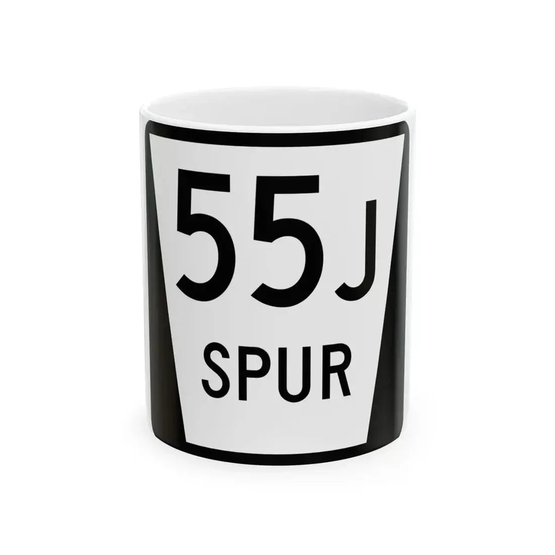 N SPUR 55J (Nebraska) (Road Sign) White Coffee Mug 11oz - Go Mug Yourself