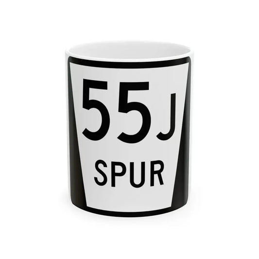N SPUR 55J (Nebraska) (Road Sign) White Coffee Mug 11oz - Go Mug Yourself