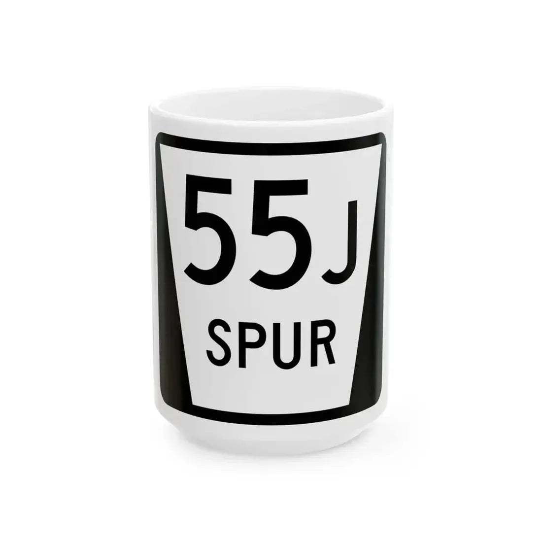 N SPUR 55J (Nebraska) (Road Sign) White Coffee Mug 15oz - Go Mug Yourself
