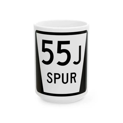 N SPUR 55J (Nebraska) (Road Sign) White Coffee Mug 15oz - Go Mug Yourself
