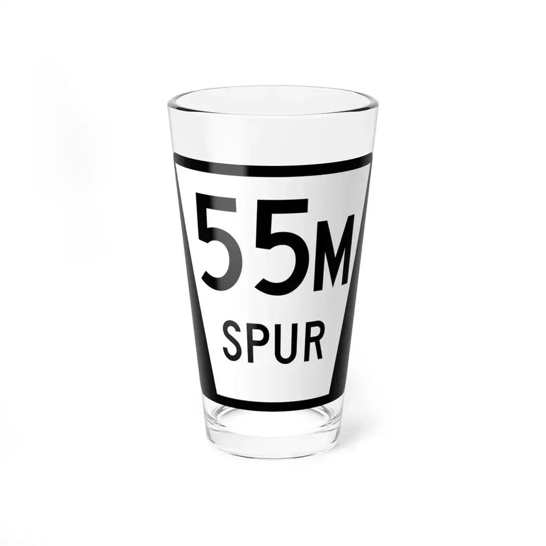 N SPUR 55M (Nebraska) (Road Sign) Pint Glass 16oz 16oz - Go Mug Yourself