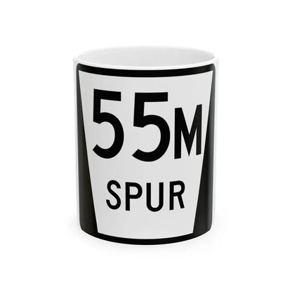 N SPUR 55M (Nebraska) (Road Sign) White Coffee Mug 11oz - Go Mug Yourself