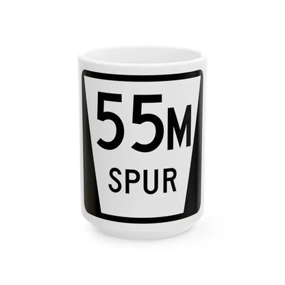 N SPUR 55M (Nebraska) (Road Sign) White Coffee Mug 15oz - Go Mug Yourself