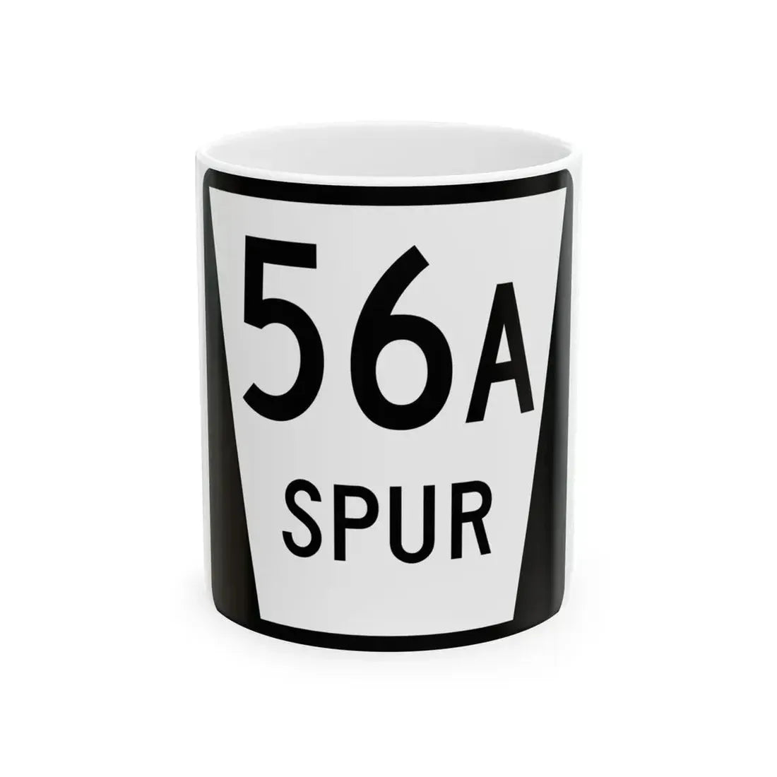 N SPUR 56A (Nebraska) (Road Sign) White Coffee Mug 11oz - Go Mug Yourself