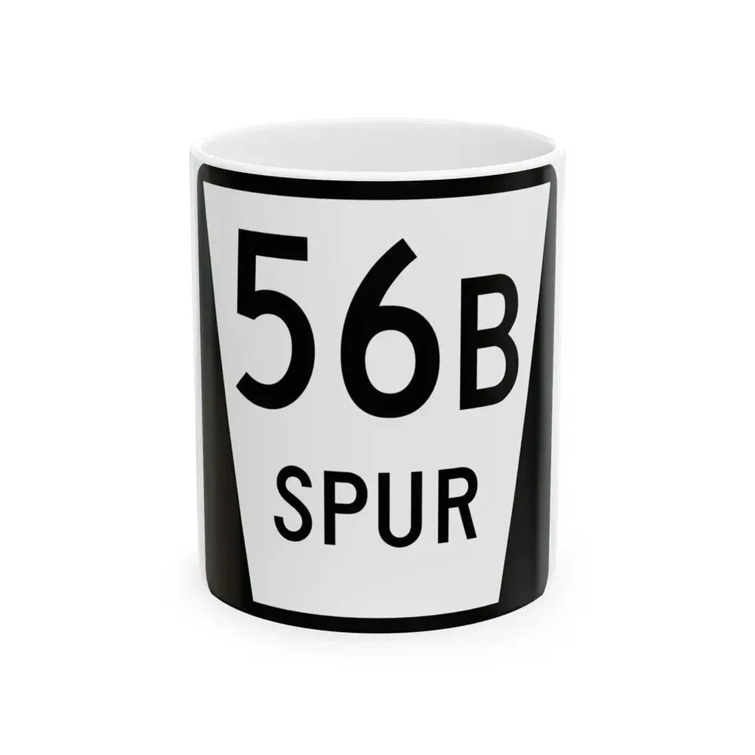 N SPUR 56B (Nebraska) (Road Sign) White Coffee Mug 11oz - Go Mug Yourself