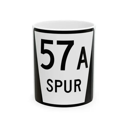 N SPUR 57A (Nebraska) (Road Sign) White Coffee Mug 11oz - Go Mug Yourself