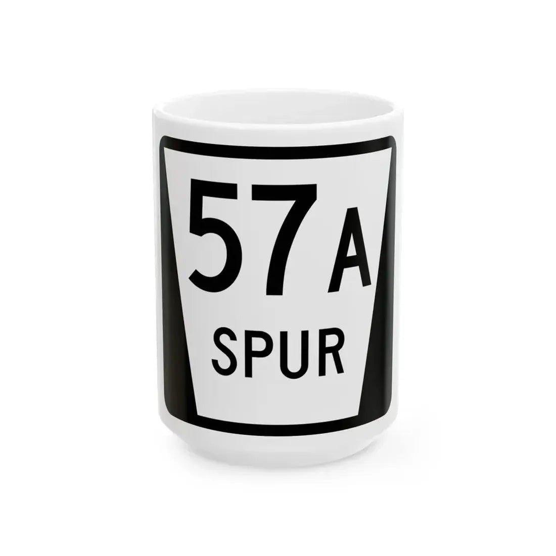 N SPUR 57A (Nebraska) (Road Sign) White Coffee Mug 15oz - Go Mug Yourself