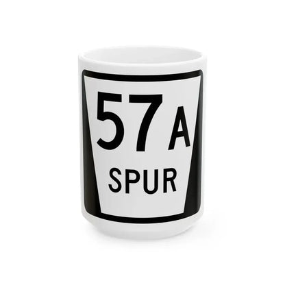 N SPUR 57A (Nebraska) (Road Sign) White Coffee Mug 15oz - Go Mug Yourself