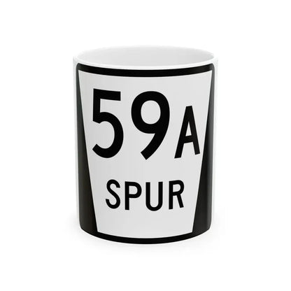 N SPUR 59A (Nebraska) (Road Sign) White Coffee Mug 11oz - Go Mug Yourself