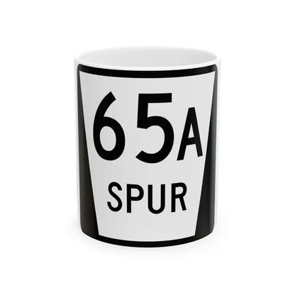 N SPUR 65A (Nebraska) (Road Sign) White Coffee Mug 11oz - Go Mug Yourself