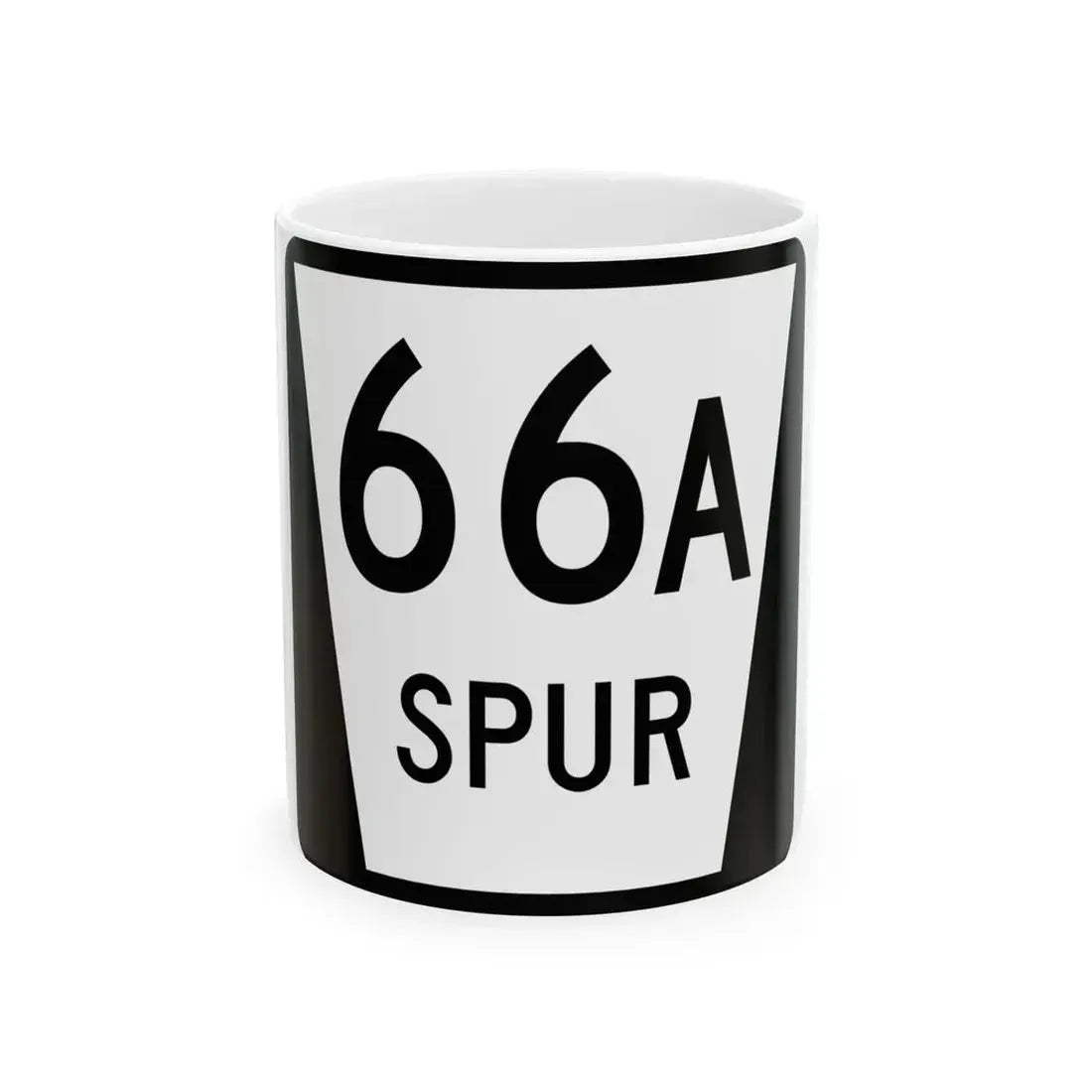 N SPUR 66A (Nebraska) (Road Sign) White Coffee Mug 11oz - Go Mug Yourself