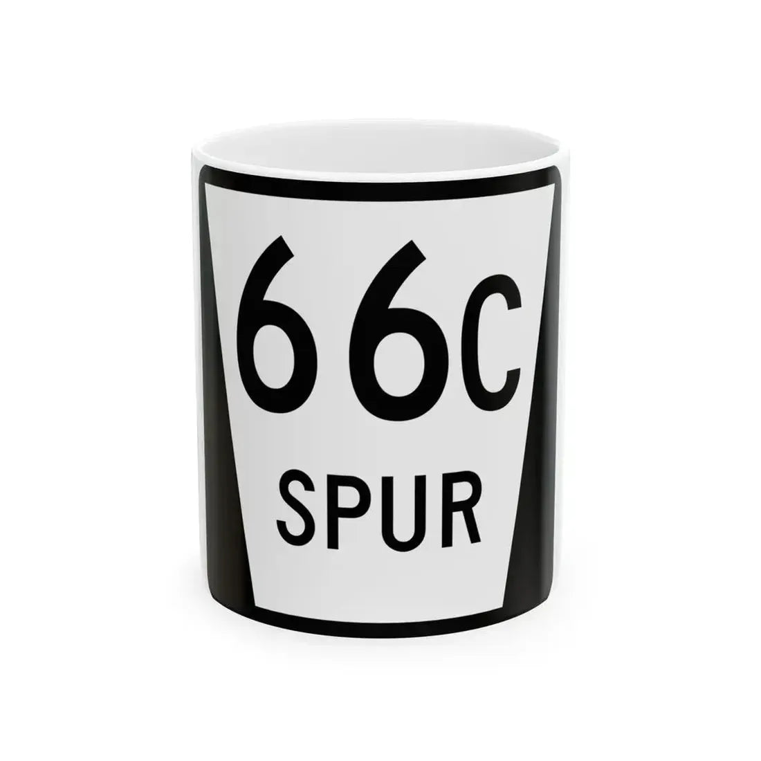 N SPUR 66C (Nebraska) (Road Sign) White Coffee Mug 11oz - Go Mug Yourself