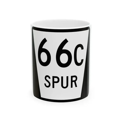 N SPUR 66C (Nebraska) (Road Sign) White Coffee Mug 11oz - Go Mug Yourself