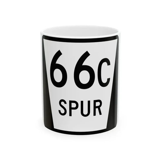 N SPUR 66C (Nebraska) (Road Sign) White Coffee Mug 11oz - Go Mug Yourself
