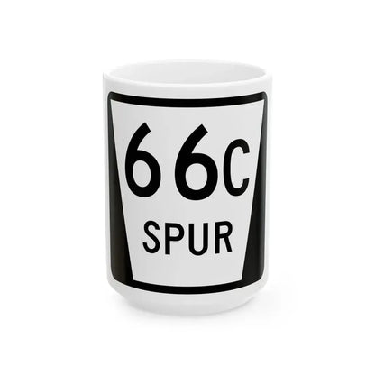 N SPUR 66C (Nebraska) (Road Sign) White Coffee Mug 15oz - Go Mug Yourself