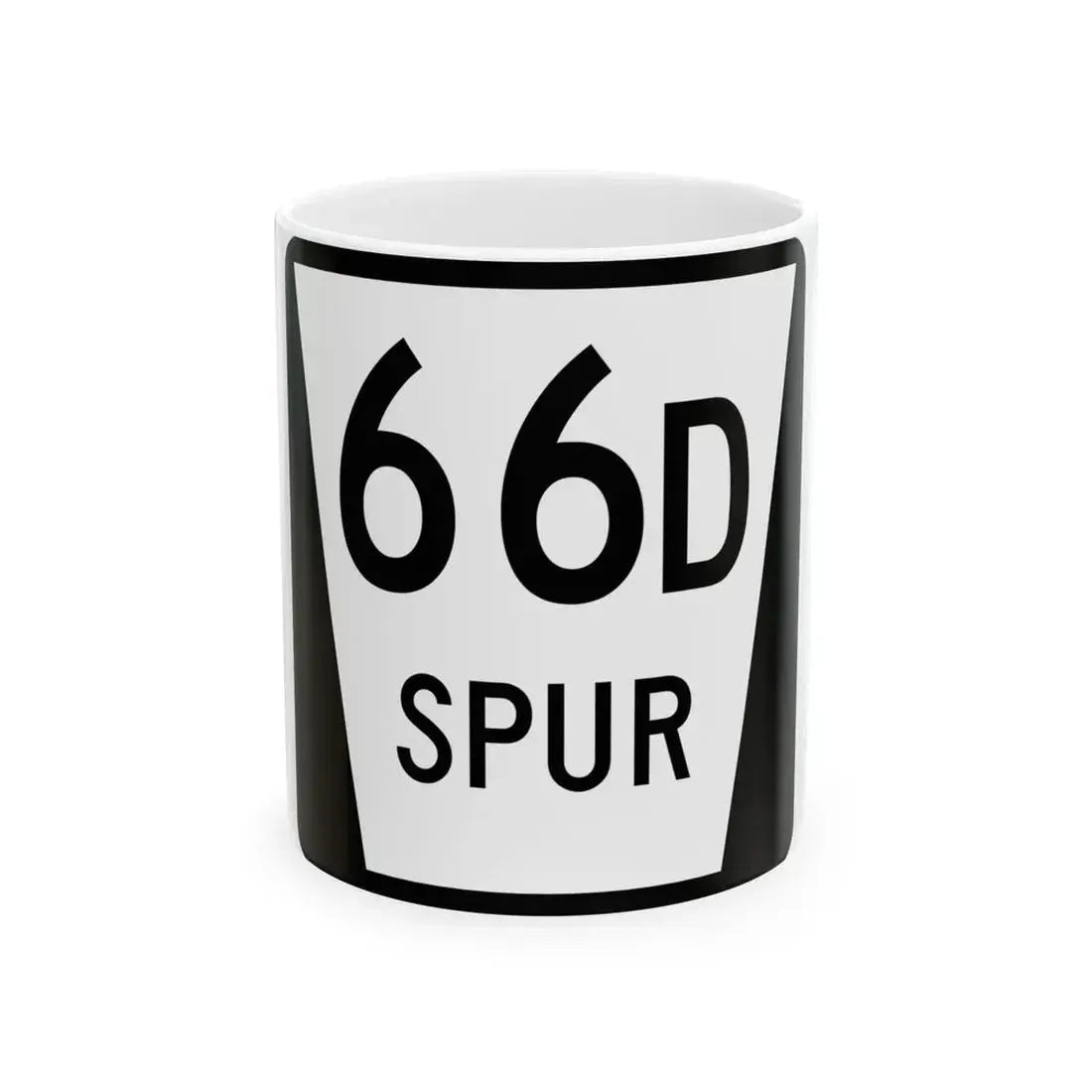 N SPUR 66D (Nebraska) (Road Sign) White Coffee Mug 11oz - Go Mug Yourself