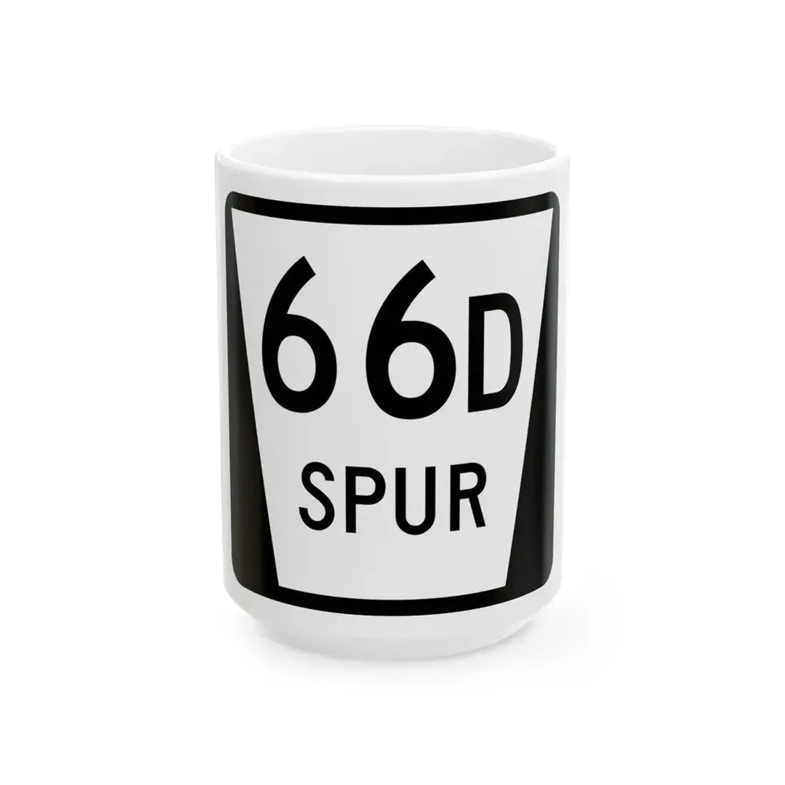 N SPUR 66D (Nebraska) (Road Sign) White Coffee Mug 15oz - Go Mug Yourself