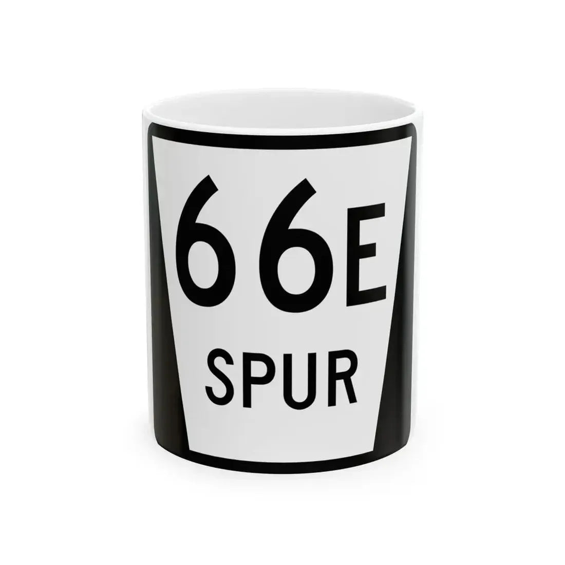 N SPUR 66E (Nebraska) (Road Sign) White Coffee Mug 11oz - Go Mug Yourself