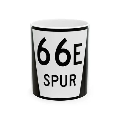 N SPUR 66E (Nebraska) (Road Sign) White Coffee Mug 11oz - Go Mug Yourself