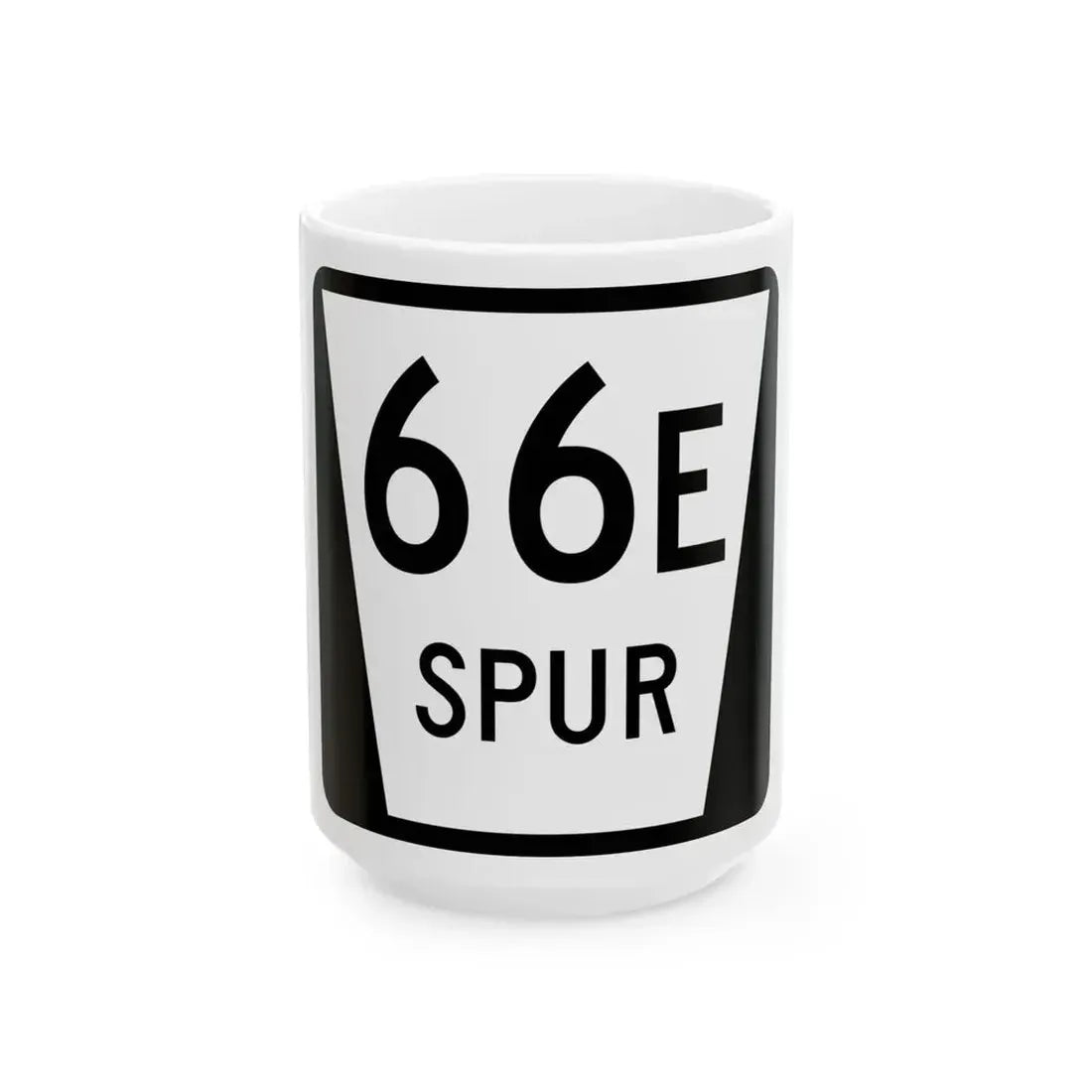N SPUR 66E (Nebraska) (Road Sign) White Coffee Mug 15oz - Go Mug Yourself