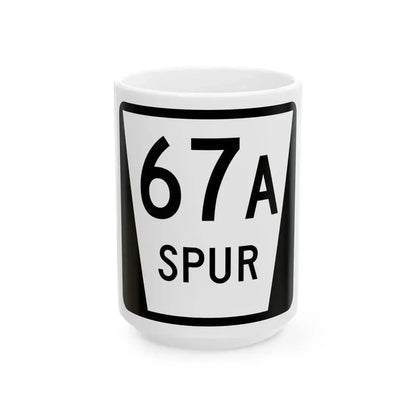 N SPUR 67A (Nebraska) (Road Sign) White Coffee Mug 15oz - Go Mug Yourself