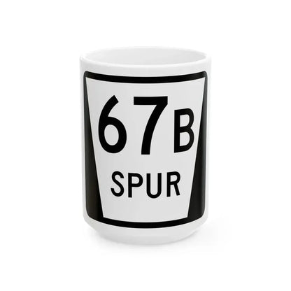 N SPUR 67B (Nebraska) (Road Sign) White Coffee Mug 15oz - Go Mug Yourself