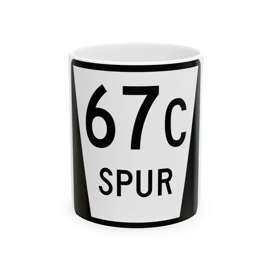 N SPUR 67C (Nebraska) (Road Sign) White Coffee Mug 11oz - Go Mug Yourself