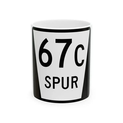 N SPUR 67C (Nebraska) (Road Sign) White Coffee Mug 11oz - Go Mug Yourself