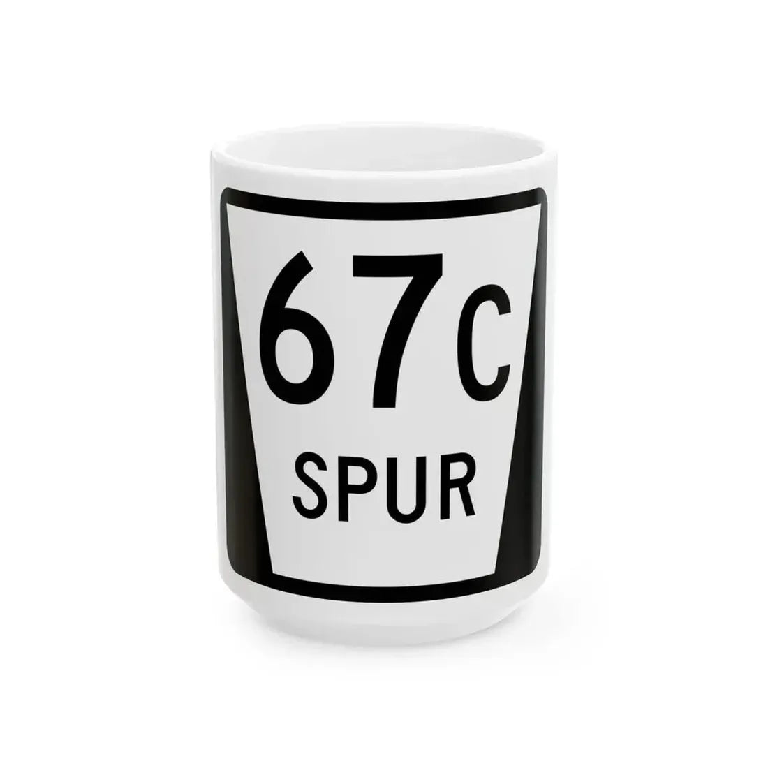 N SPUR 67C (Nebraska) (Road Sign) White Coffee Mug 15oz - Go Mug Yourself