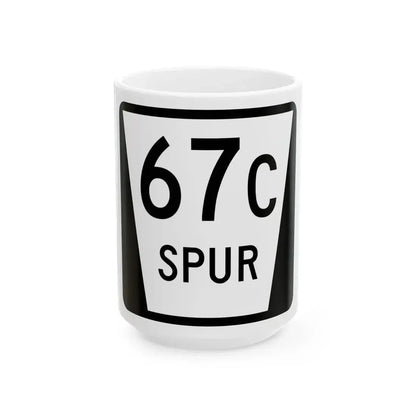 N SPUR 67C (Nebraska) (Road Sign) White Coffee Mug 15oz - Go Mug Yourself