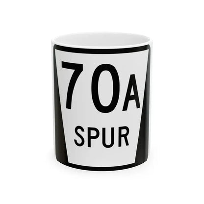 N SPUR 70A (Nebraska) (Road Sign) White Coffee Mug 11oz - Go Mug Yourself