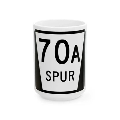 N SPUR 70A (Nebraska) (Road Sign) White Coffee Mug 15oz - Go Mug Yourself