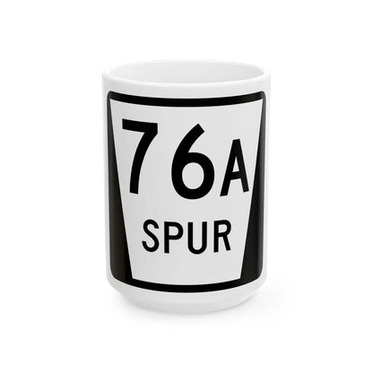 N SPUR 76A (Nebraska) (Road Sign) White Coffee Mug 15oz - Go Mug Yourself