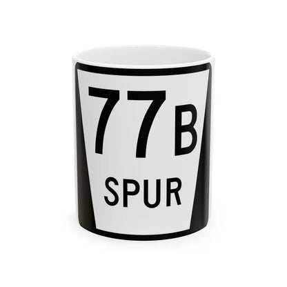 N SPUR 77B (Nebraska) (Road Sign) White Coffee Mug 11oz - Go Mug Yourself