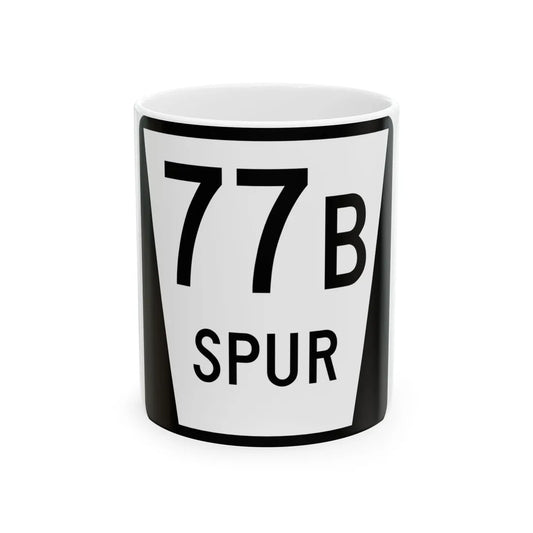 N SPUR 77B (Nebraska) (Road Sign) White Coffee Mug 11oz - Go Mug Yourself