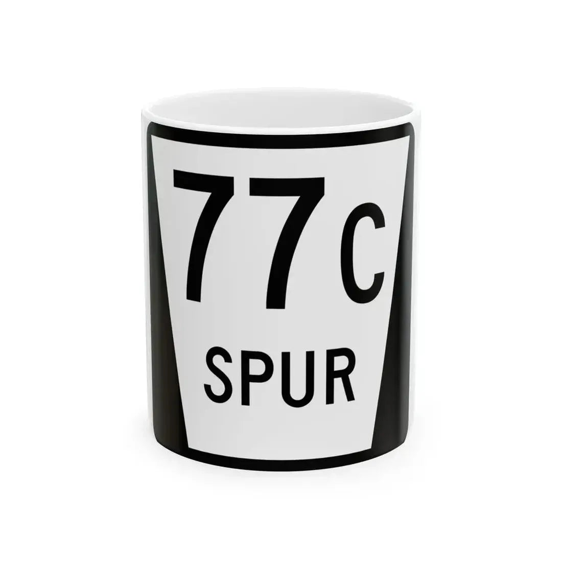 N SPUR 77C (Nebraska) (Road Sign) White Coffee Mug 11oz - Go Mug Yourself