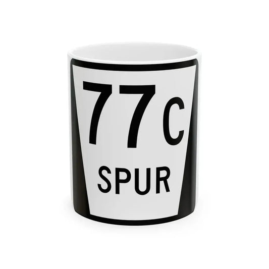 N SPUR 77C (Nebraska) (Road Sign) White Coffee Mug 11oz - Go Mug Yourself