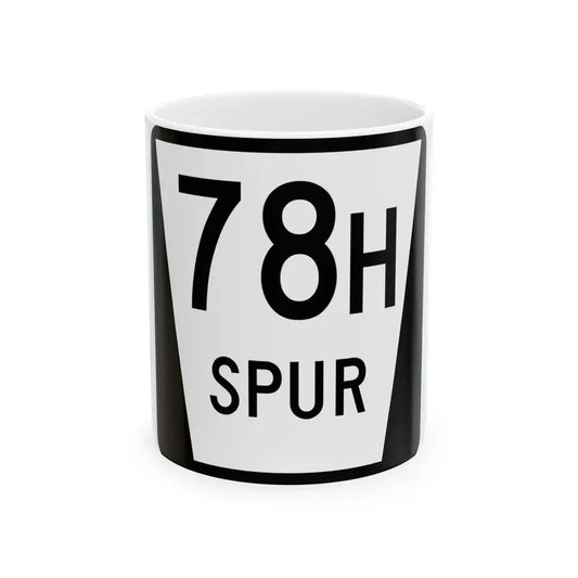 N SPUR 78H (Nebraska) (Road Sign) White Coffee Mug 11oz - Go Mug Yourself