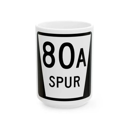 N SPUR 80A (Nebraska) (Road Sign) White Coffee Mug 15oz - Go Mug Yourself